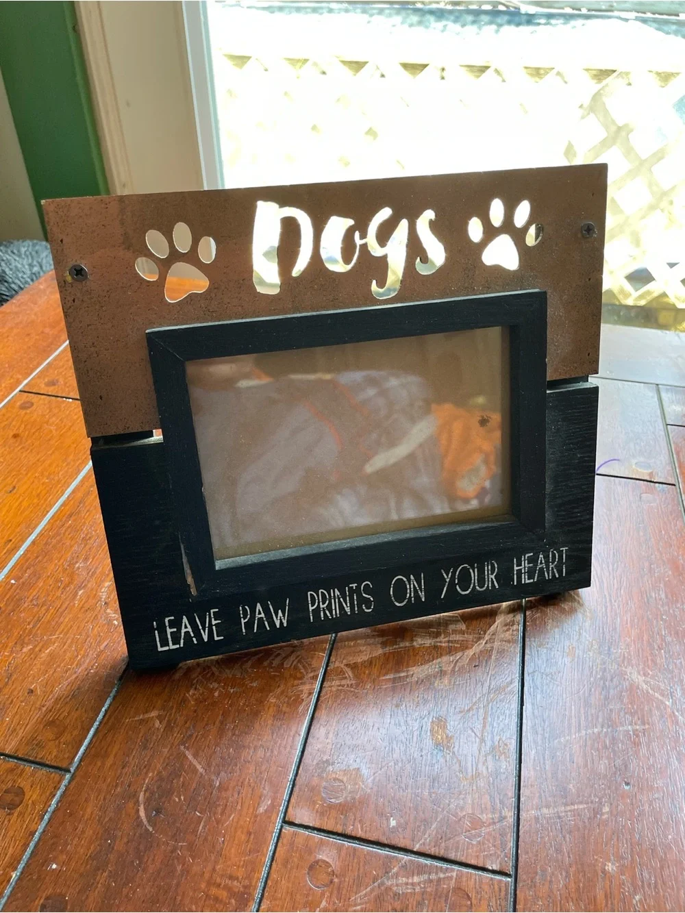 Dogs Paw Print Photo Frame - Black